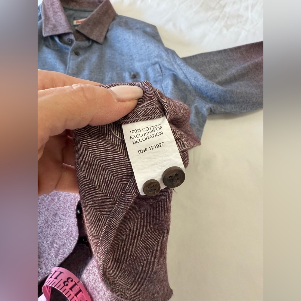 Johnnie O | Mens XL | Malibu Red Ombré Roscoe Hangin Out Flannel Beach Logo |EUC - Picture 9 of 11